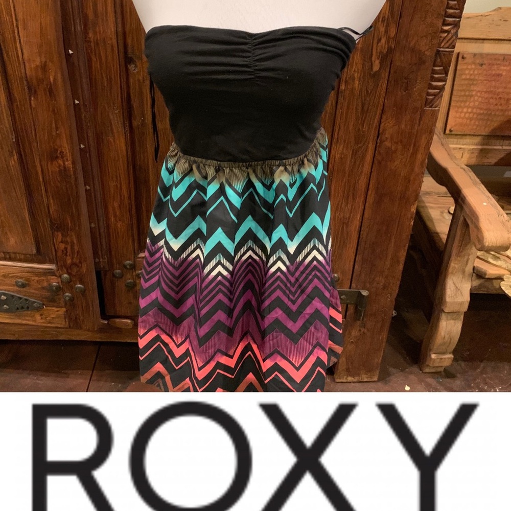Roxy tube top dress  chevron print